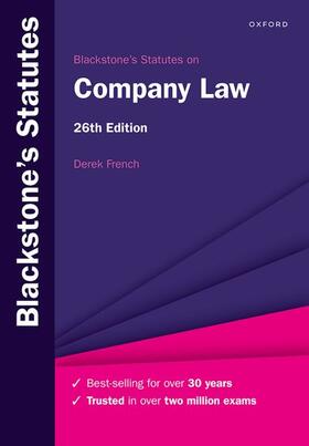 FRENCH, D: Blackstone's Statutes on Company Law