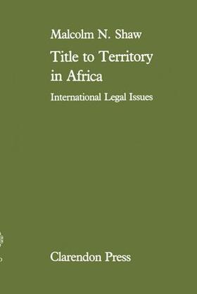 TITLE TO TERRITORY IN AFRICA