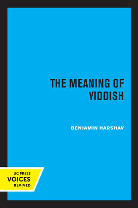 Harshav, B: The Meaning of Yiddish