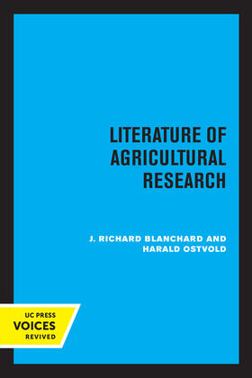 Blanchard, J: Literature of Agricultural Research
