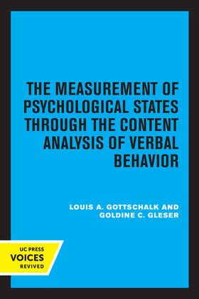 Gottschalk, L: The Measurement of Psychological States Throu