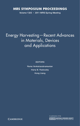 Energy Harvesting - Recent Advances in Materials, Devices and Applications: Volume 1325