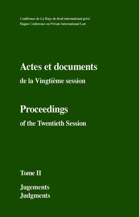 Actes et Documents de la Vingtieme Session/Proceedings of the Twentieth Session