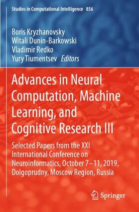 Advances in Neural Computation, Machine Learning, and Cognitive Research III