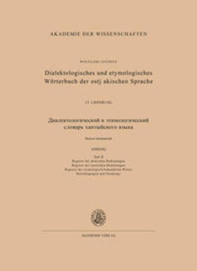 Dialektologisches und etymologisches Wörterbuch der ostjakischen Sprache 15. Lieferung (Abschluß)