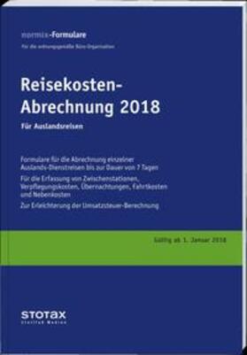 Reisekosten-Abrechnungen 2018, Auslandsreisen, Formularblock