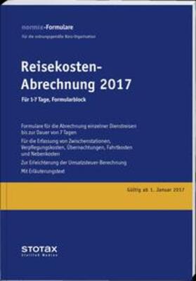 Reisekosten-Abrechnungen 2017, für 1-7 Tage, Formularblock