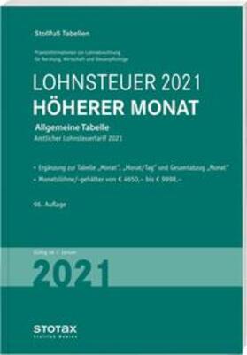 Tabelle, Lohnsteuer 2021 Höherer Monat