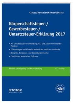 Körperschaftsteuer-, Gewerbesteuer-, Umsatzsteuer-Erklärung 2017