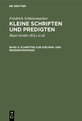 Schriften zur Kirchen- und Bekenntnisfrage