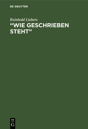 ¿Wie geschrieben steht¿