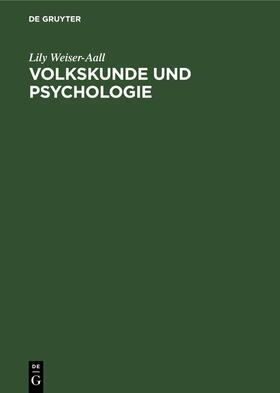 Volkskunde und Psychologie