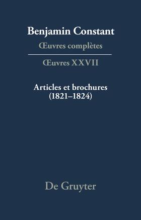 Articles et brochures (1821–1824)