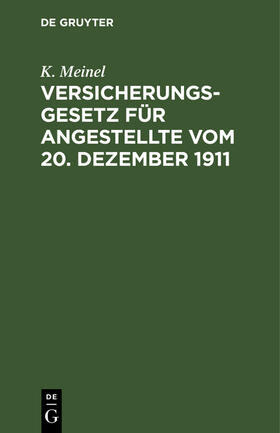 Versicherungsgesetz für Angestellte vom 20. Dezember 1911