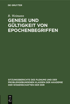 Genese und Gültigkeit von Epochenbegriffen