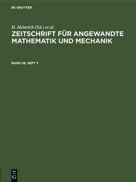 Zeitschrift für Angewandte Mathematik und Mechanik. Band 58, Heft 3