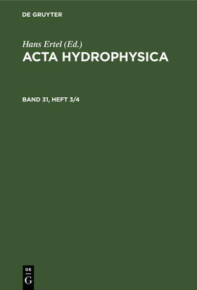 Acta Hydrophysica. Band 31, Heft 3/4
