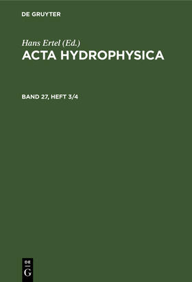 Acta Hydrophysica. Band 27, Heft 3/4