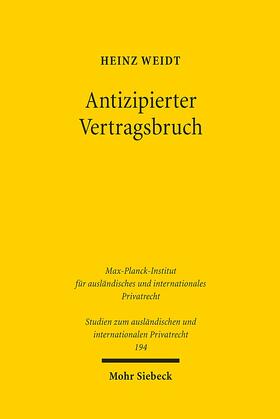 Weidt, H: Antizipierter Vertragsbruch