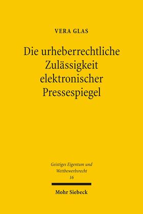 Glas, V: Urheberrechtliche Zulässigkeit