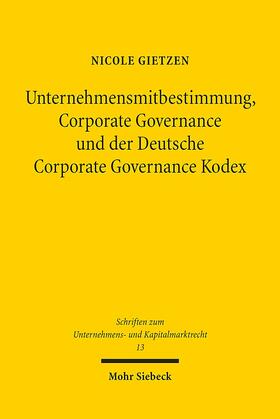 Gietzen, N: Unternehmensmitbestimmung, Corporate Governance