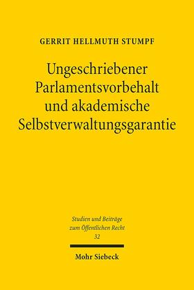 Stumpf, G: Ungeschriebener Parlamentsvorbehalt