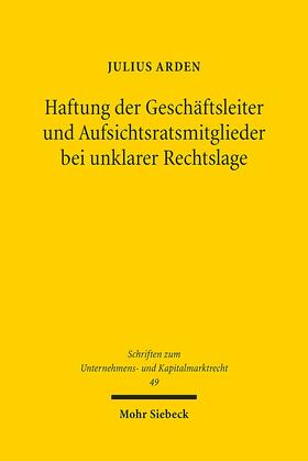 Arden: Haftung der Geschäftsleiter und Aufsichtsratsmitgl.