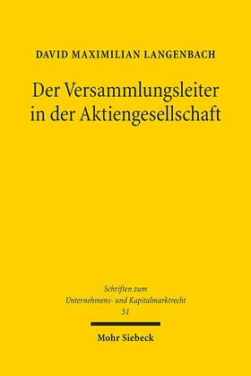 Langenbach, D: Versammlungsleiter in der Aktiengesellschaft