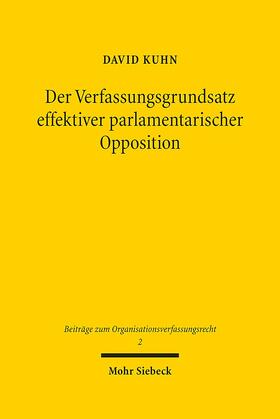 Kuhn, D: Verfassungsgrundsatz effektiver parlamentarischer