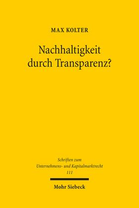 Nachhaltigkeit durch Transparenz?