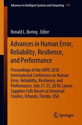 Advances in Human Error, Reliability, Resilience, and Performance