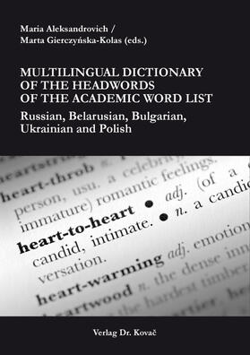 Multilingual Dictionary of the Headwords of the Academic Words List