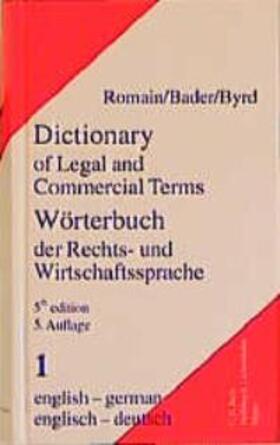 Wörterbuch der Rechts- und Wirtschaftssprache 1. Englisch - Deutsch