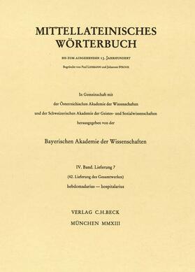 Mittellateinisches Wörterbuch  42. Lieferung (hebdomadarius - hospitalarius)