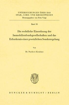 Die rechtliche Einordnung der Immobilienfondsgesellschaften und das Erfordernis einer gesetzlichen Sonderregelung.