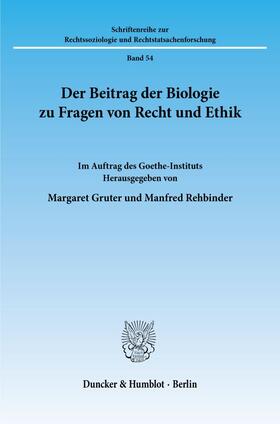 Der Beitrag der Biologie zu Fragen von Recht und Ethik.