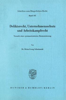 Deliktsrecht, Unternehmensschutz und Arbeitskampfrecht.