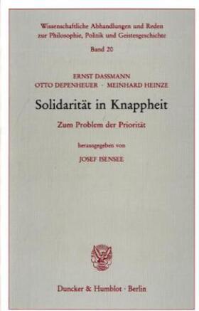 Solidarität in Knappheit.