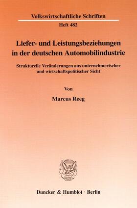 Liefer- und Leistungsbeziehungen in der deutschen Automobilindustrie.