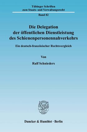 Die Delegation der öffentlichen Dienstleistung des Schienenpersonennahverkehrs