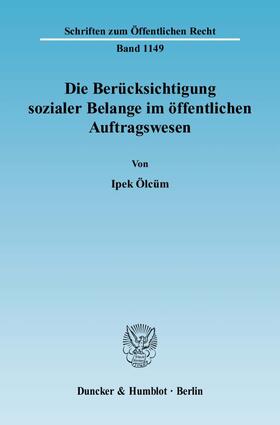 Die Berücksichtigung sozialer Belange im öffentlichen Auftragswesen