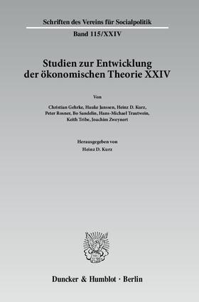 Studien zur Entwicklung der ökonomischen Theorie XXIV