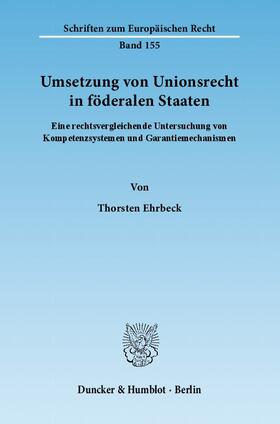 Umsetzung von Unionsrecht in föderalen Staaten