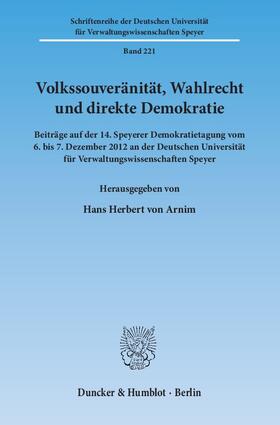 Volkssouveränität, Wahlrecht und direkte Demokratie