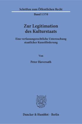 Haversath, P: Zur Legitimation des Kulturstaats.
