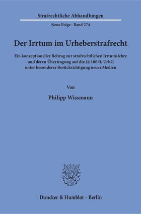 Der Irrtum im Urheberstrafrecht