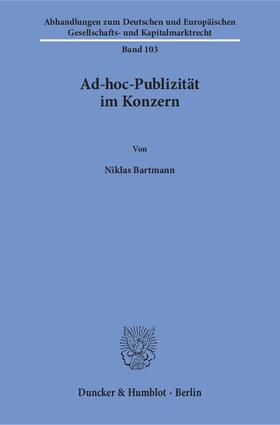 Ad-hoc-Publizität im Konzern.