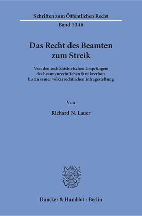 Lauer, R: Recht des Beamten zum Streik