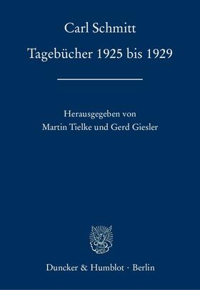 Schmitt, C: Tagebücher 1925 bis 1929