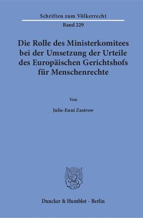 Zastrow, J: Rolle des Ministerkomitees bei der Umsetzung